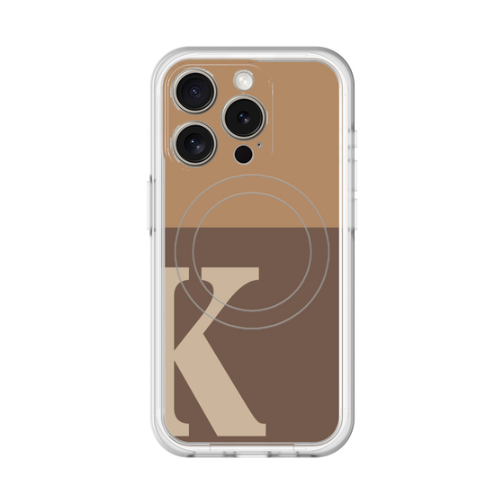 スリムプロテクションプレミアムケース with MagSafe［ オリジナル - initial two tone - K brown ］
