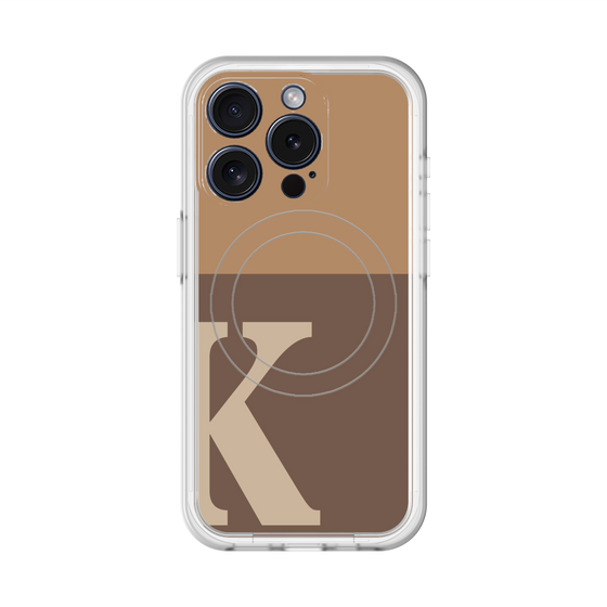 スリムプロテクションプレミアムケース with MagSafe［ オリジナル - initial two tone - K brown ］