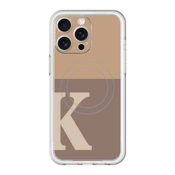 スリムプロテクションプレミアムケース with MagSafe［ オリジナル - initial two tone - K brown ］