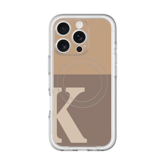 スリムプロテクションプレミアムケース with MagSafe［ オリジナル - initial two tone - K brown ］