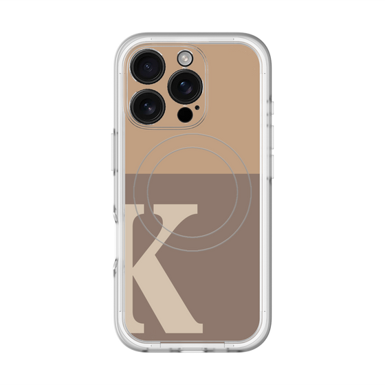 スリムプロテクションプレミアムケース with MagSafe［ オリジナル - initial two tone - K brown ］