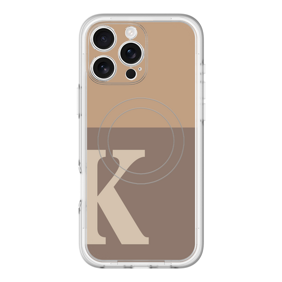 スリムプロテクションプレミアムケース with MagSafe［ オリジナル - initial two tone - K brown ］