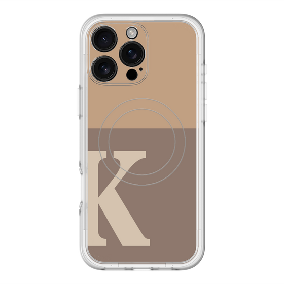 スリムプロテクションプレミアムケース with MagSafe［ オリジナル - initial two tone - K brown ］