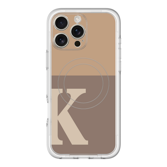 スリムプロテクションプレミアムケース with MagSafe［ オリジナル - initial two tone - K brown ］