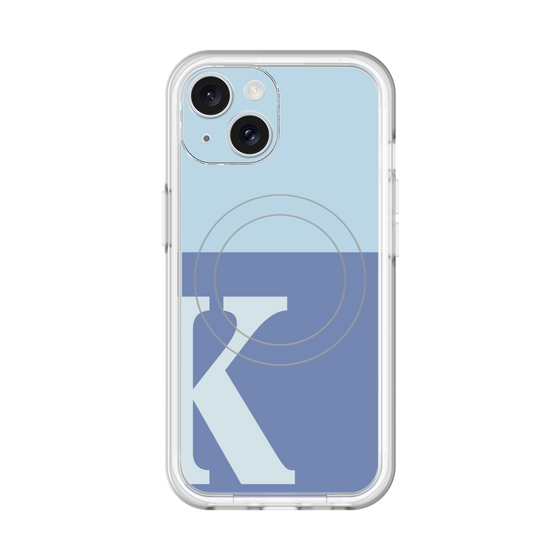 スリムプロテクションプレミアムケース with MagSafe［ オリジナル - initial two tone - K blue ］