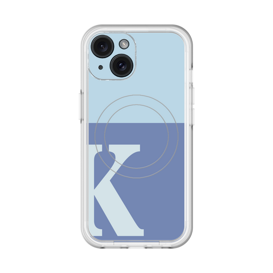 スリムプロテクションプレミアムケース with MagSafe［ オリジナル - initial two tone - K blue ］