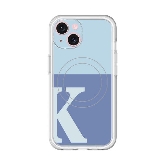 スリムプロテクションプレミアムケース with MagSafe［ オリジナル - initial two tone - K blue ］