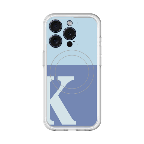 スリムプロテクションプレミアムケース with MagSafe［ オリジナル - initial two tone - K blue ］