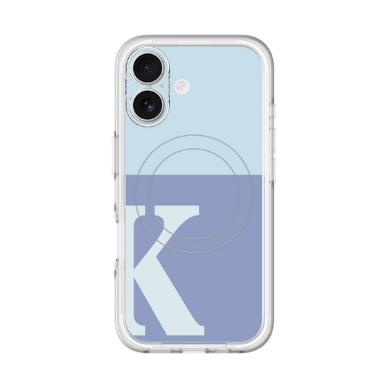 スリムプロテクションプレミアムケース with MagSafe［ オリジナル - initial two tone - K blue ］