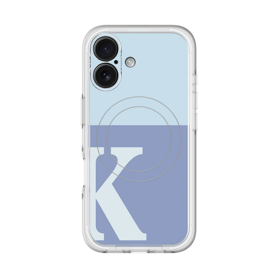 スリムプロテクションプレミアムケース with MagSafe［ オリジナル - initial two tone - K blue ］