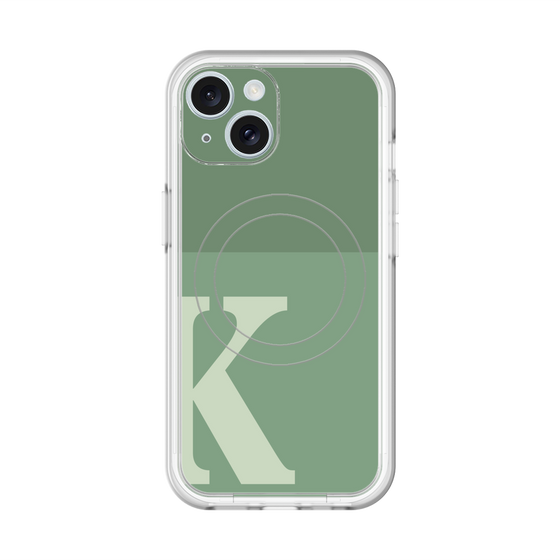 スリムプロテクションプレミアムケース with MagSafe［ オリジナル - initial two tone - K green ］