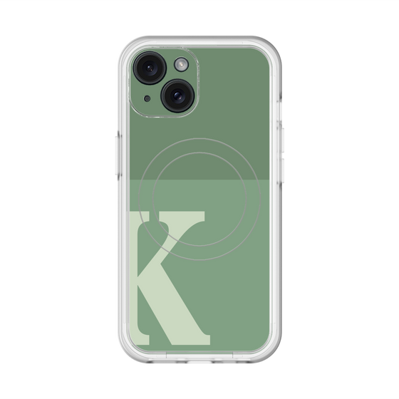 スリムプロテクションプレミアムケース with MagSafe［ オリジナル - initial two tone - K green ］