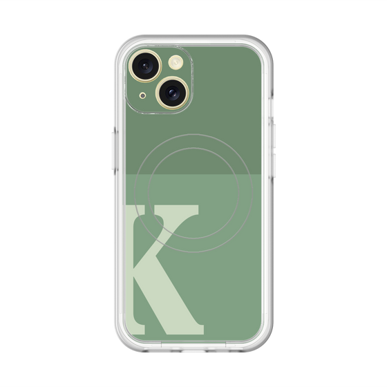 スリムプロテクションプレミアムケース with MagSafe［ オリジナル - initial two tone - K green ］