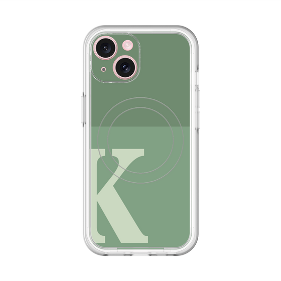 スリムプロテクションプレミアムケース with MagSafe［ オリジナル - initial two tone - K green ］