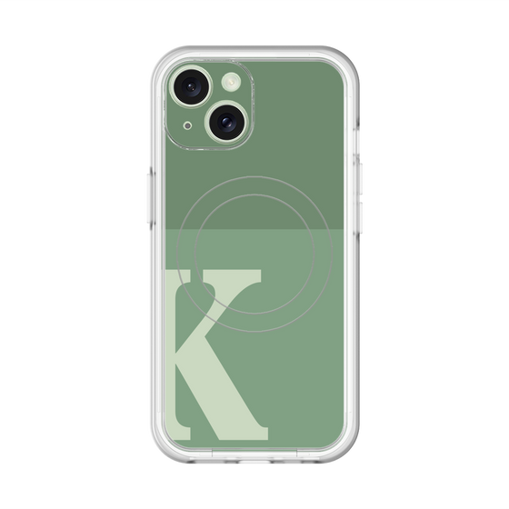 スリムプロテクションプレミアムケース with MagSafe［ オリジナル - initial two tone - K green ］
