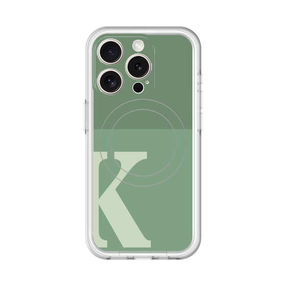 スリムプロテクションプレミアムケース with MagSafe［ オリジナル - initial two tone - K green ］