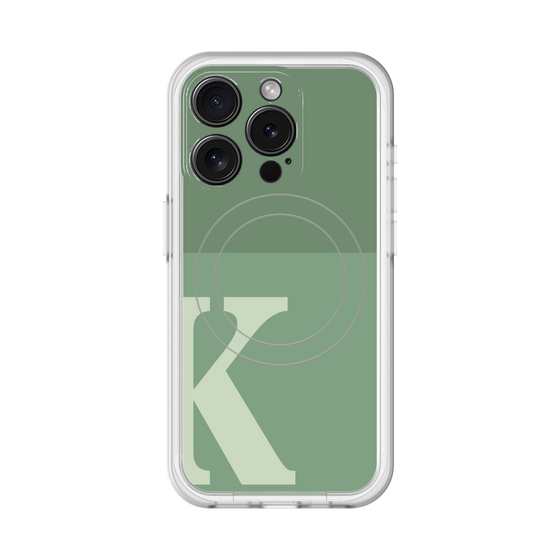 スリムプロテクションプレミアムケース with MagSafe［ オリジナル - initial two tone - K green ］