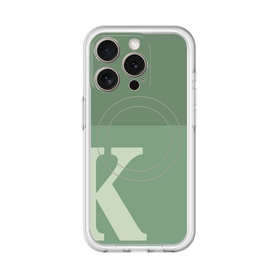 スリムプロテクションプレミアムケース with MagSafe［ オリジナル - initial two tone - K green ］