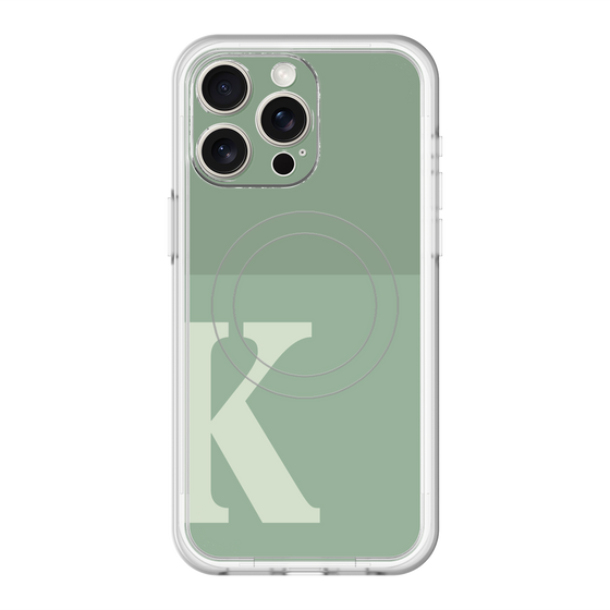 スリムプロテクションプレミアムケース with MagSafe［ オリジナル - initial two tone - K green ］
