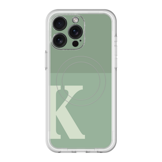 スリムプロテクションプレミアムケース with MagSafe［ オリジナル - initial two tone - K green ］
