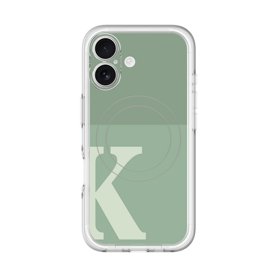 スリムプロテクションプレミアムケース with MagSafe［ オリジナル - initial two tone - K green ］