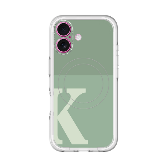 スリムプロテクションプレミアムケース with MagSafe［ オリジナル - initial two tone - K green ］