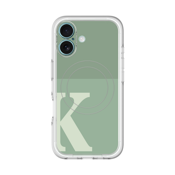 スリムプロテクションプレミアムケース with MagSafe［ オリジナル - initial two tone - K green ］