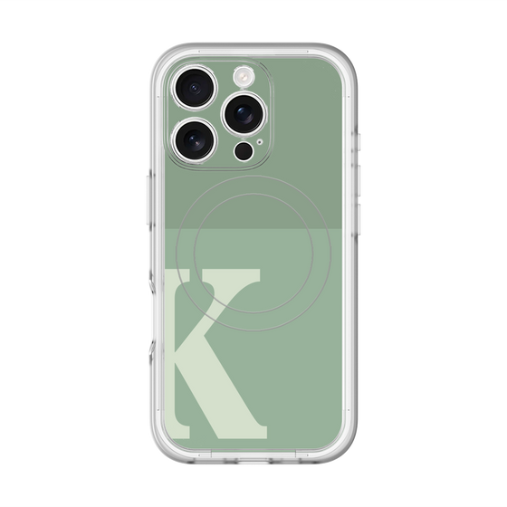 スリムプロテクションプレミアムケース with MagSafe［ オリジナル - initial two tone - K green ］