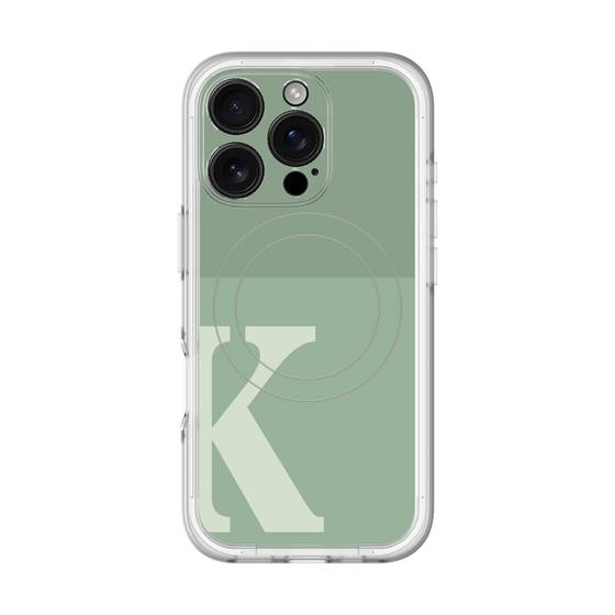 スリムプロテクションプレミアムケース with MagSafe［ オリジナル - initial two tone - K green ］