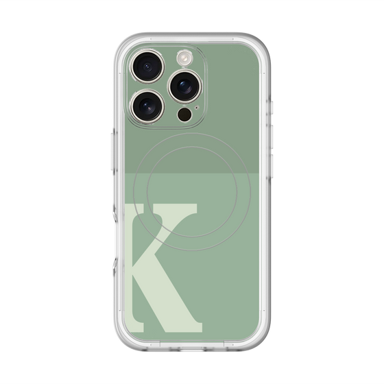 スリムプロテクションプレミアムケース with MagSafe［ オリジナル - initial two tone - K green ］
