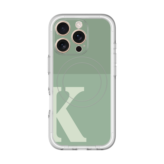 スリムプロテクションプレミアムケース with MagSafe［ オリジナル - initial two tone - K green ］