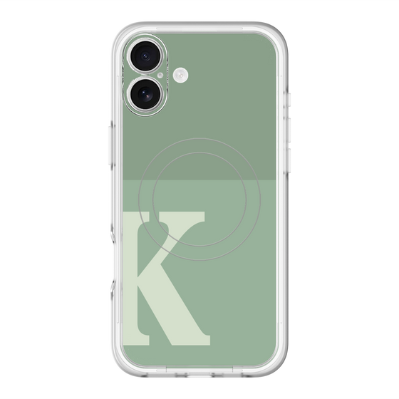 スリムプロテクションプレミアムケース with MagSafe［ オリジナル - initial two tone - K green ］