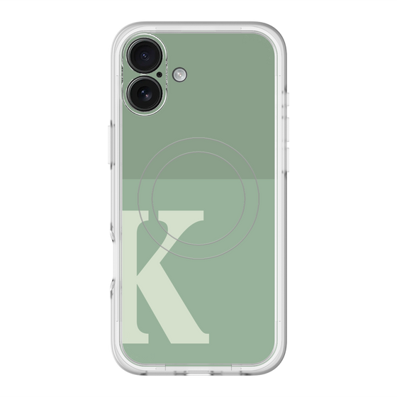 スリムプロテクションプレミアムケース with MagSafe［ オリジナル - initial two tone - K green ］
