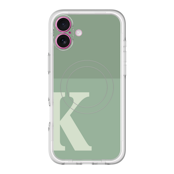 スリムプロテクションプレミアムケース with MagSafe［ オリジナル - initial two tone - K green ］