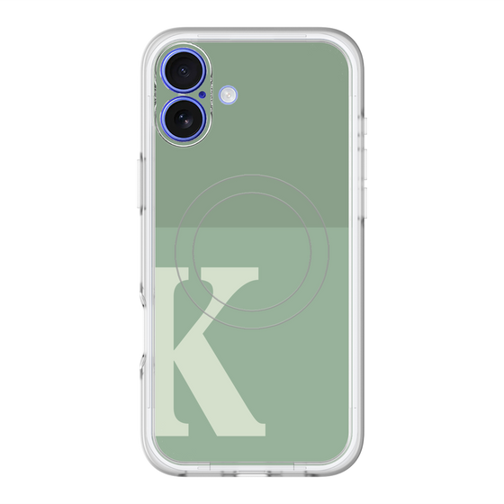スリムプロテクションプレミアムケース with MagSafe［ オリジナル - initial two tone - K green ］
