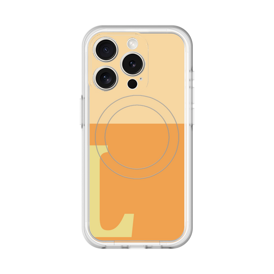 スリムプロテクションプレミアムケース with MagSafe［ オリジナル - initial two tone - L orange ］