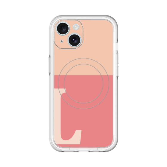 スリムプロテクションプレミアムケース with MagSafe［ オリジナル - initial two tone - L pink ］