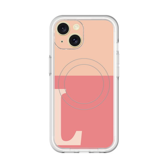 スリムプロテクションプレミアムケース with MagSafe［ オリジナル - initial two tone - L pink ］