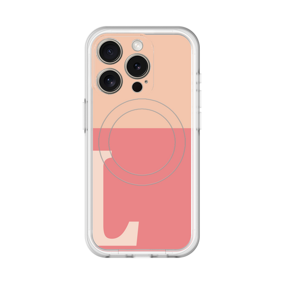 スリムプロテクションプレミアムケース with MagSafe［ オリジナル - initial two tone - L pink ］