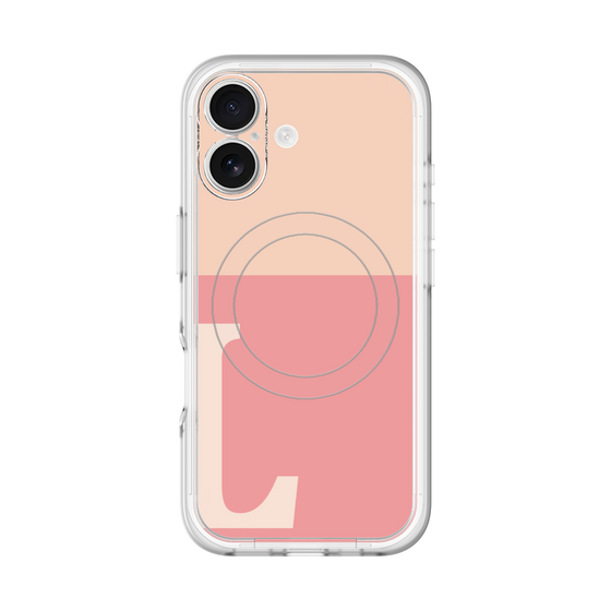 スリムプロテクションプレミアムケース with MagSafe［ オリジナル - initial two tone - L pink ］