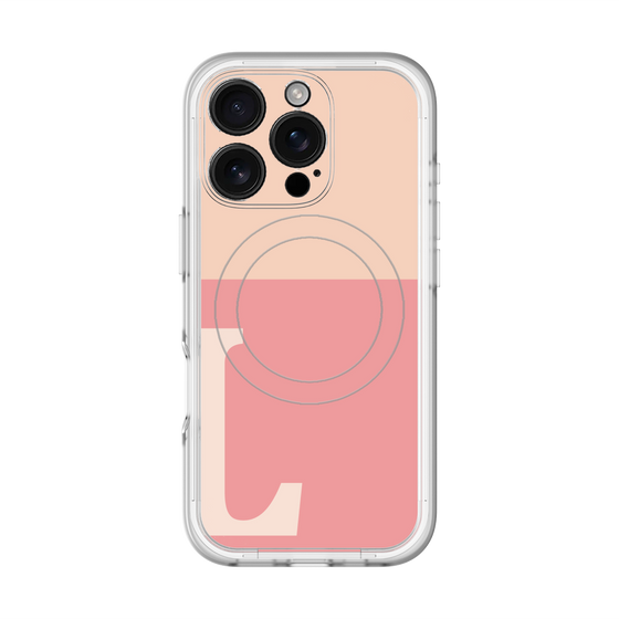 スリムプロテクションプレミアムケース with MagSafe［ オリジナル - initial two tone - L pink ］