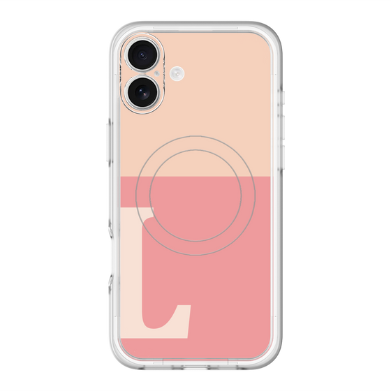 スリムプロテクションプレミアムケース with MagSafe［ オリジナル - initial two tone - L pink ］