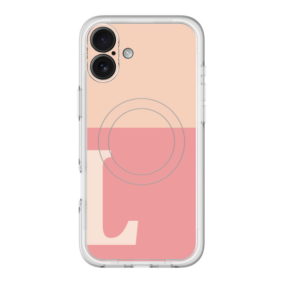 スリムプロテクションプレミアムケース with MagSafe［ オリジナル - initial two tone - L pink ］