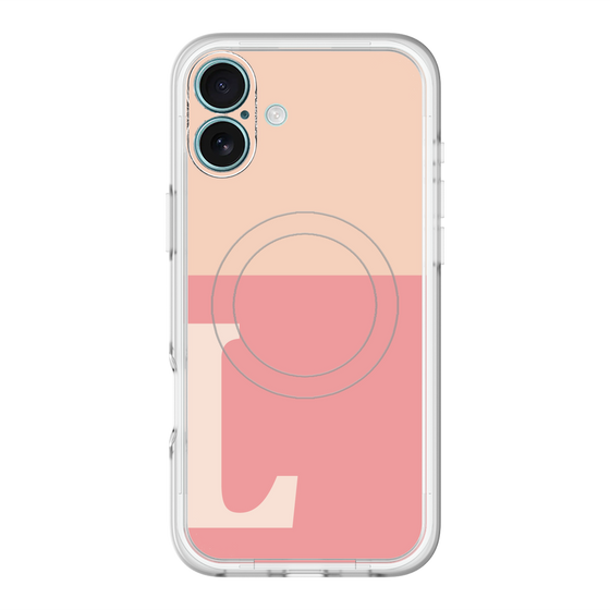 スリムプロテクションプレミアムケース with MagSafe［ オリジナル - initial two tone - L pink ］