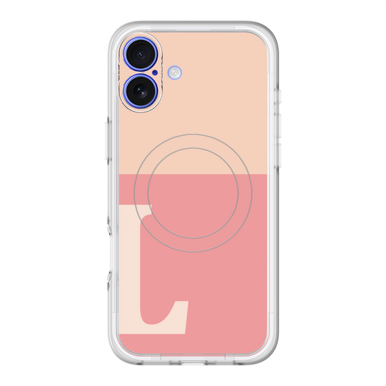 スリムプロテクションプレミアムケース with MagSafe［ オリジナル - initial two tone - L pink ］