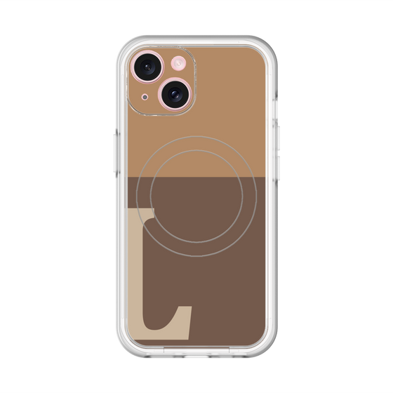 スリムプロテクションプレミアムケース with MagSafe［ オリジナル - initial two tone - L brown ］