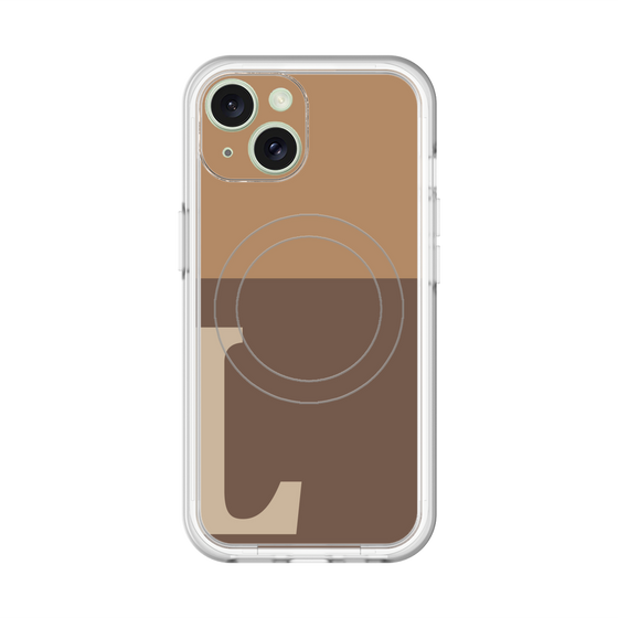 スリムプロテクションプレミアムケース with MagSafe［ オリジナル - initial two tone - L brown ］