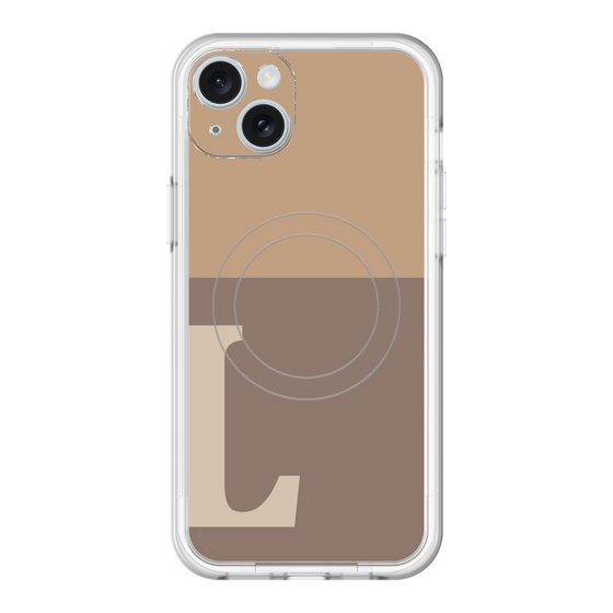 スリムプロテクションプレミアムケース with MagSafe［ オリジナル - initial two tone - L brown ］