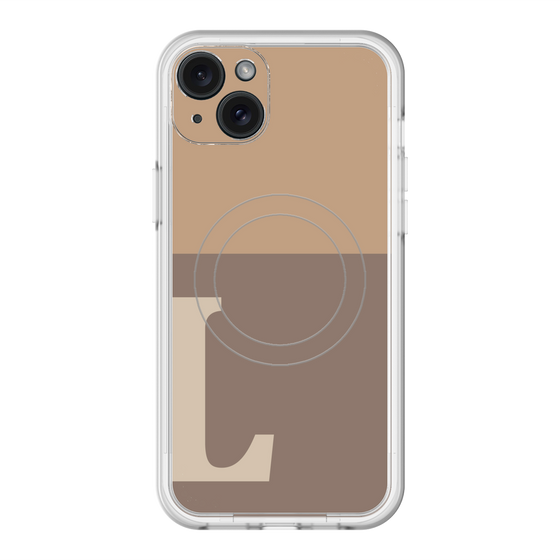 スリムプロテクションプレミアムケース with MagSafe［ オリジナル - initial two tone - L brown ］