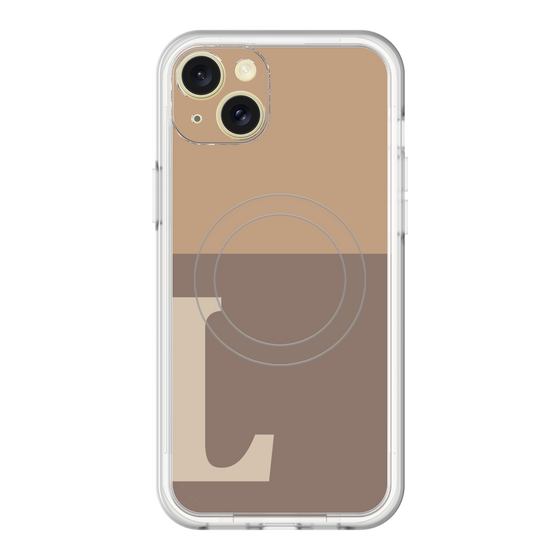 スリムプロテクションプレミアムケース with MagSafe［ オリジナル - initial two tone - L brown ］